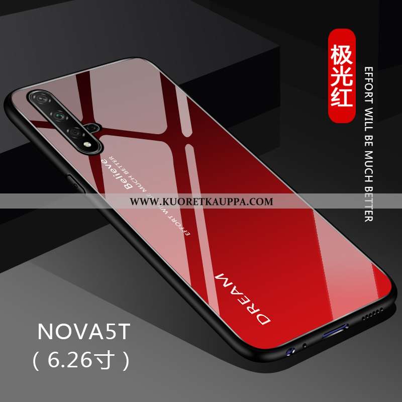Kuori Huawei Nova 5t, Kuoret Huawei Nova 5t, Kotelo Huawei Nova 5t Suojaus Lasi Net Red Kiinteä Väri