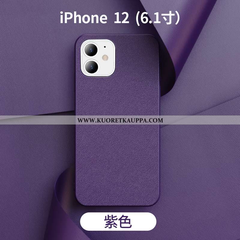 Kuori iPhone 12, Kuoret iPhone 12, Kotelo iPhone 12 Nahka Valo Uusi Violetti