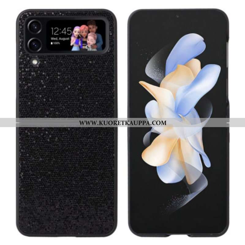 Case Samsung Galaxy Z Flip 4 Kotelot Flip Glitter Tekstuuri