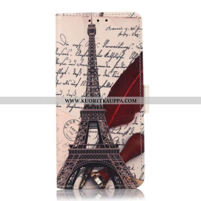 Flip Case Samsung Galaxy M32 Runoilijan Eiffel-torni