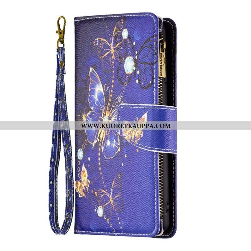 Flip Case Samsung Galaxy S23 5G Lompakkokuori Perhosten Lompakko
