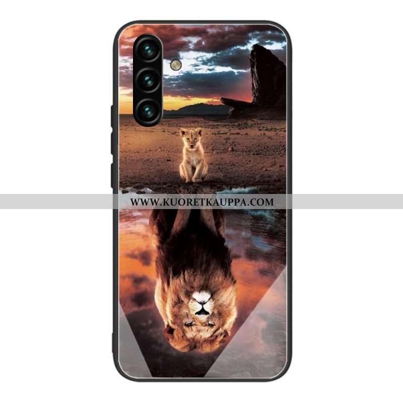 Kuori Samsung Galaxy A13 5G / A04s Lion Cub's Dream Karkaistu Lasi