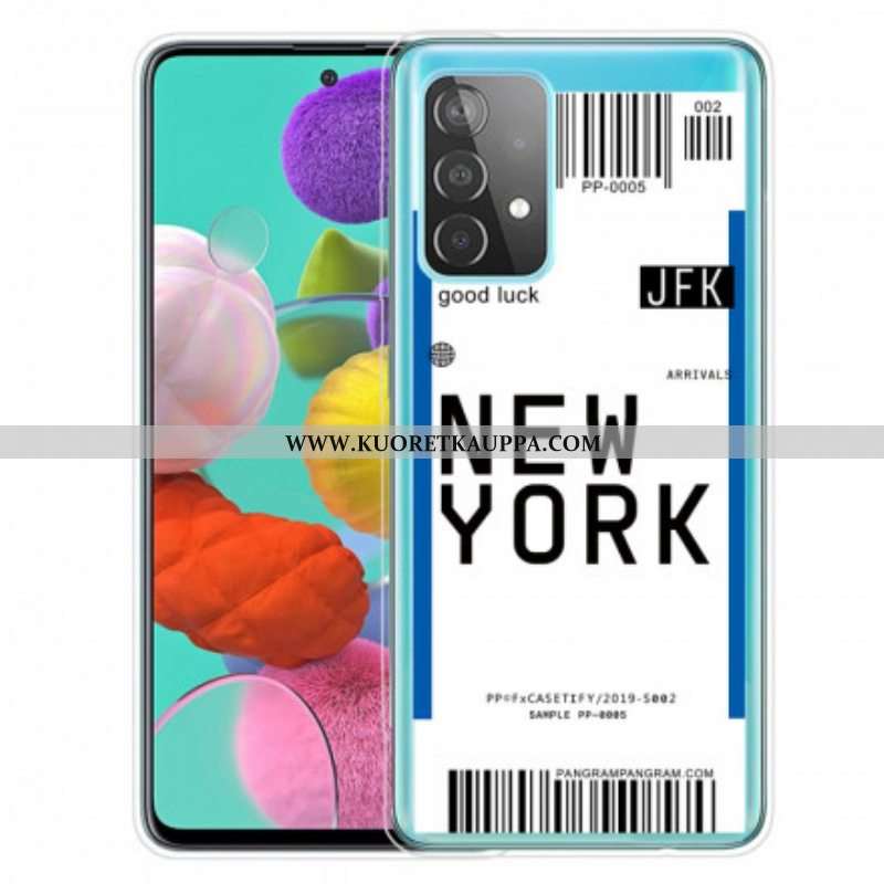 Kuori Samsung Galaxy A52 4G / A52 5G / A52s 5G Boarding Pass New Yorkiin