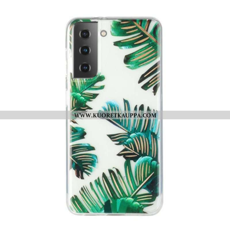 Kuori Samsung Galaxy S21 5G Saumattomat Vihreät Lehdet