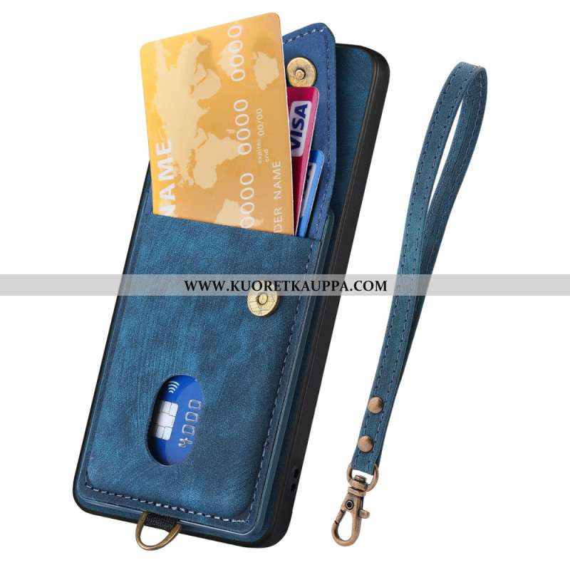 Case Samsung Galaxy A17 4g / 5g Puhelinkuoret Mokkanahkakuvio Korttikotelolla Ja Nauhalla