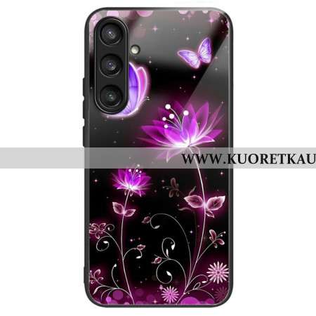 Case Samsung Galaxy S25 Plus 5g Puhelinkuoret Karkaistusta Lasista Valmistettuja Kukkia Ja Perhosia