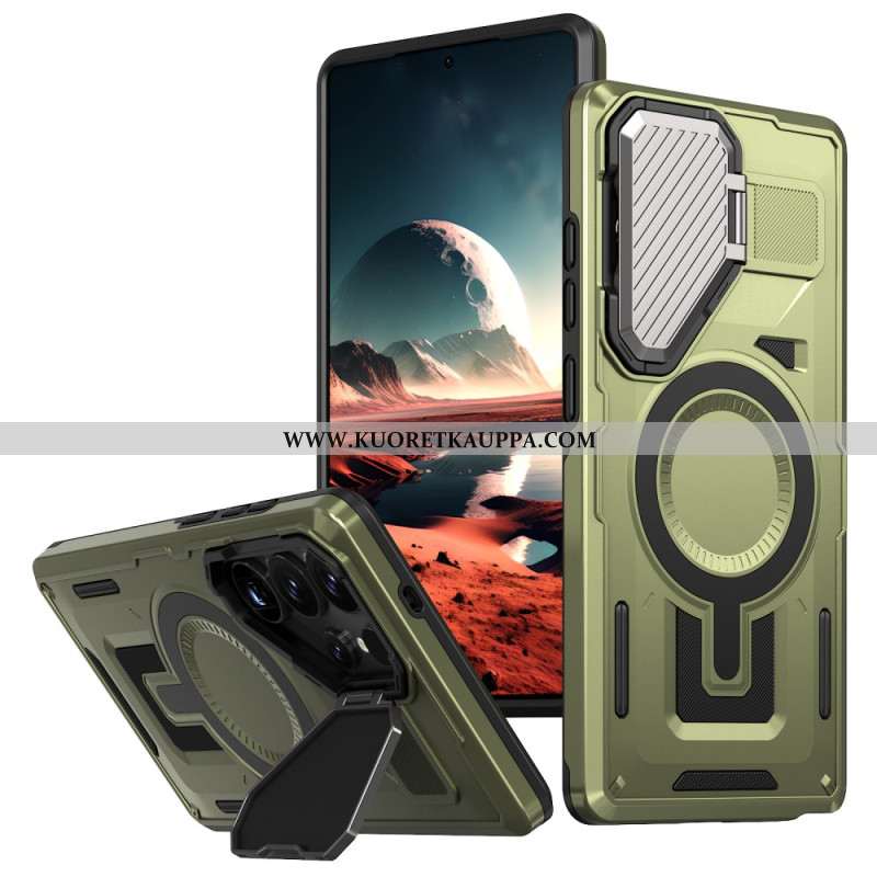 Case Samsung Galaxy S25 Ultra 5g Puhelinkuoret Metallinhohtoinen Linssinsuojuksella Ja Jalustalla