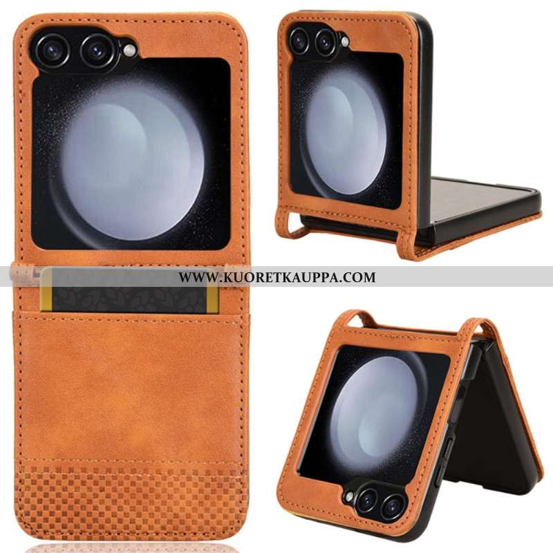 Case Samsung Galaxy Z Flip 7 Fe Puhelinkuoret Retrotyylinen Nahkatyylinen Korttikotelo