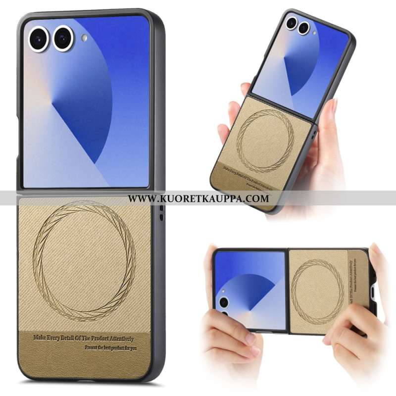 Case Samsung Galaxy Z Flip 7 Puhelinkuoret Magsafe-yhteensopiva Farkkuteksturoitu Nahka