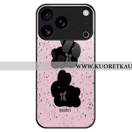 Case iPhone 17 Pro Max Puhelinkuoret Karkaistusta Lasista Valmistettu Vaaleanpunainen Ja Musta Kuvio