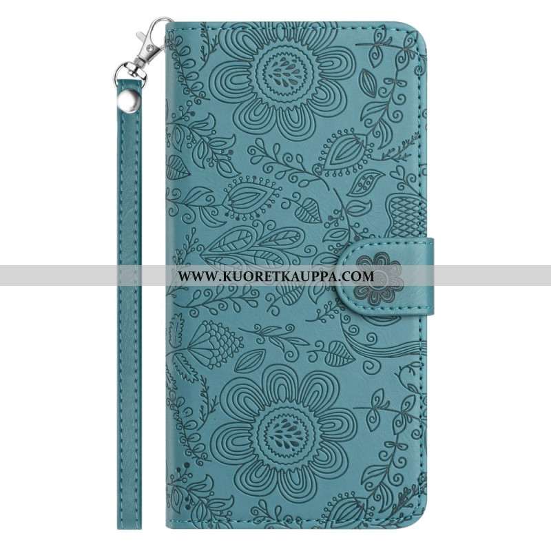 Kotelot Samsung Galaxy S25 Plus 5g Kukkakuvio Ja Hihna Suojakuori