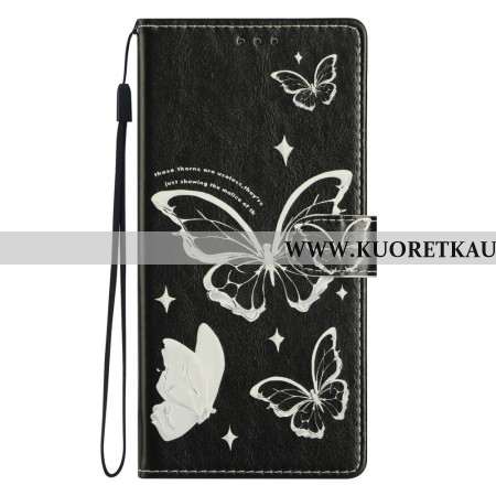 Kotelot Samsung Galaxy S26 Plus Mustavalkoiset Perhoset