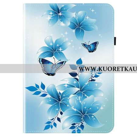 Kotelot Samsung Galaxy Tab S10 Fe Plus Sinisiä Perhosia