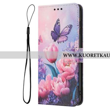 Kotelot Sony Xperia 1 Vii Kukka- Ja Perhoskuvio