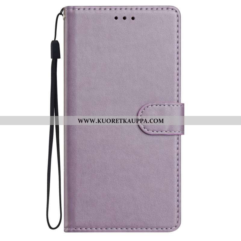 Kotelot Xiaomi Redmi Note 14 5g Yksivärinen Nahkakuvio Ja Hihna