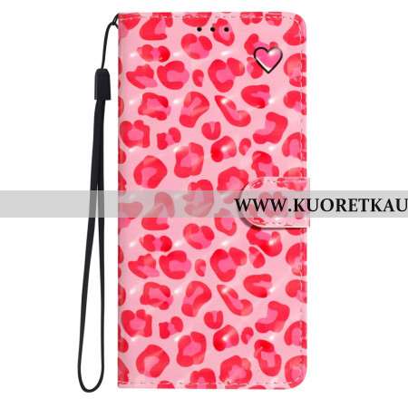 Kotelot Xiaomi Redmi Note 14 Pro Plus 5g 3d-vaaleanpunainen Leopardikuvio