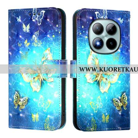 Kotelot Xiaomi Redmi Note 15 Pro Plus 5g Kultaiset Perhoset