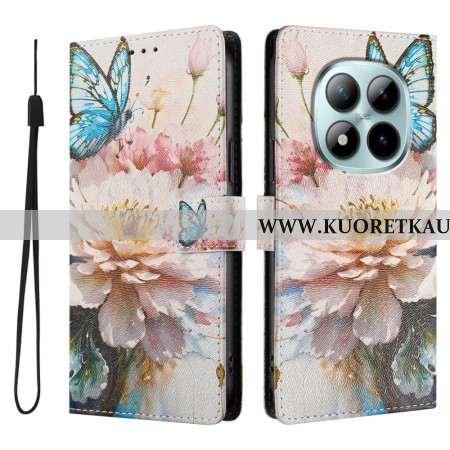 Kotelot Xiaomi Redmi Note 15 Pro Plus 5g Sininen Kukka Ja Perhonen