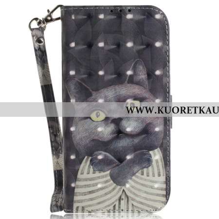 Kuoret Xiaomi Redmi Note 14 5g Harmaa Kissa Kaulanauhalla