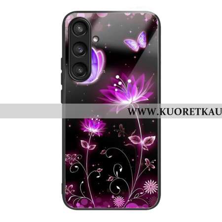 Kuori Samsung Galaxy S25 5g Karkaistusta Lasista Valmistettuja Kukkia Ja Perhosia Suojakuori