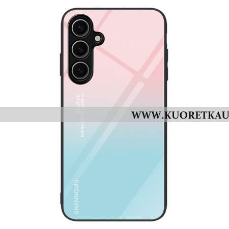 Kuori Samsung Galaxy S25 5g Vaaleanpunainen Ja Sininen Liukuvärjätty Karkaistu Lasi Suojakuori