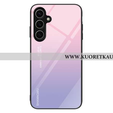 Kuori Samsung Galaxy S25 5g Vaaleanpunainen Ja Violetti Liukuvärjätty Karkaistu Lasi