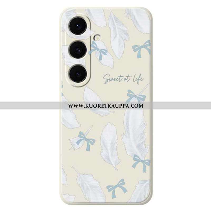 Kuori Samsung Galaxy S25 Fe Valkoinen Höyhen-silikoni