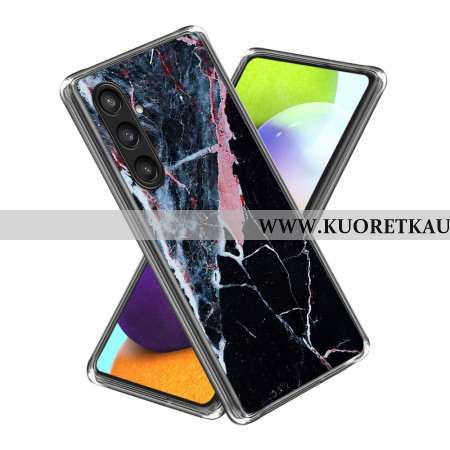 Kuori Samsung Galaxy S25 Plus 5g Musta Ja Vaaleanpunainen Marmori