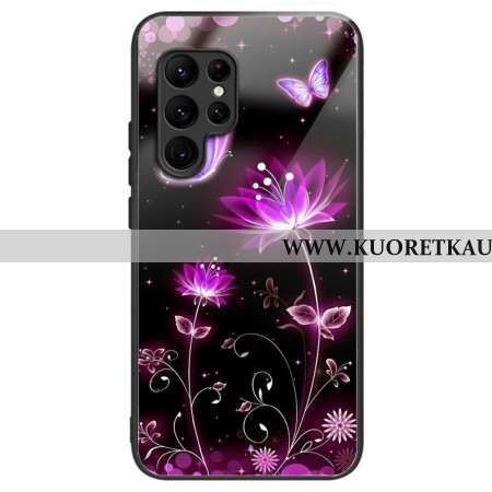 Kuori Samsung Galaxy S25 Ultra 5g Karkaistua Lasia Kukkia Ja Perhosia