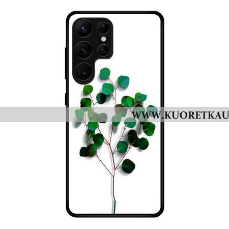 Kuori Samsung Galaxy S25 Ultra 5g Karkaistua Lasia Vihreitä Lehtiä