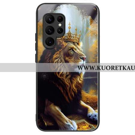 Kuori Samsung Galaxy S25 Ultra 5g Karkaistusta Lasista Valmistettu Kultainen Leijona