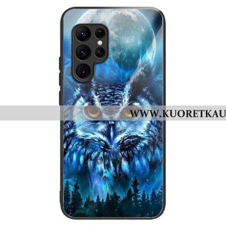 Kuori Samsung Galaxy S25 Ultra 5g Karkaistusta Lasista Valmistettu Pöllö Ja Kuu