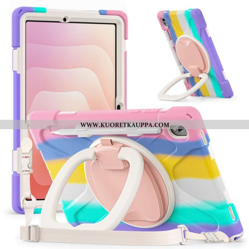 Kuori Samsung Galaxy Tab S11 Kolminkertainen Suojaus Olkahihnalla Ja Sormuspidikkeellä