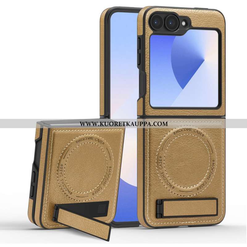 Kuori Samsung Galaxy Z Flip 7 Fe Magsafe-yhteensopiva Nahkaefekti Jalusta