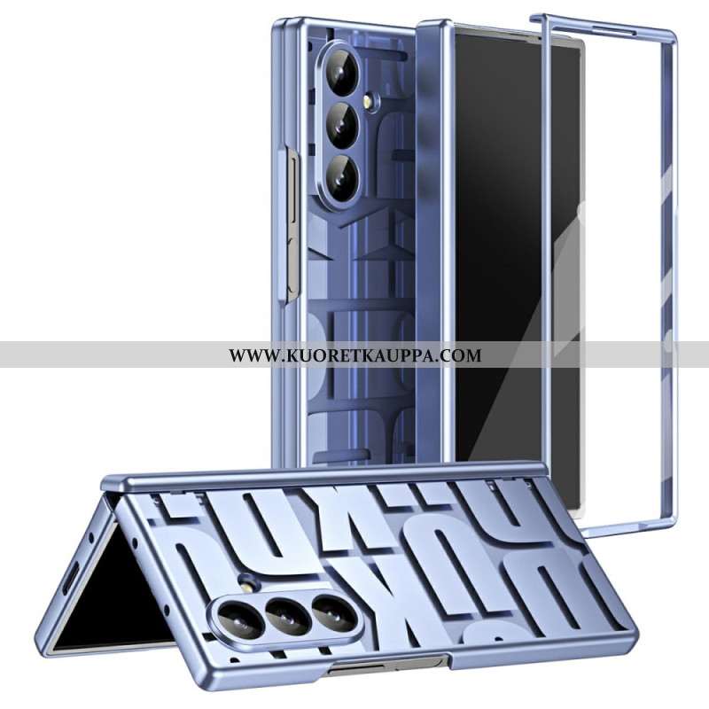 Kuori Samsung Galaxy Z Fold 7 Kirjainmuotoilu Karkaistusta Lasista Valmistetulla Näytönsuojalla