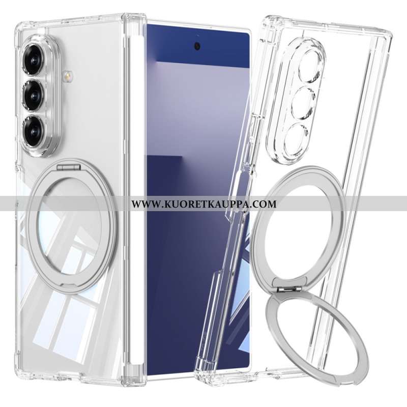 Kuori Samsung Galaxy Z Fold 7 Läpikuultava Magneettinen Sarana Jalustalla Suojakuori