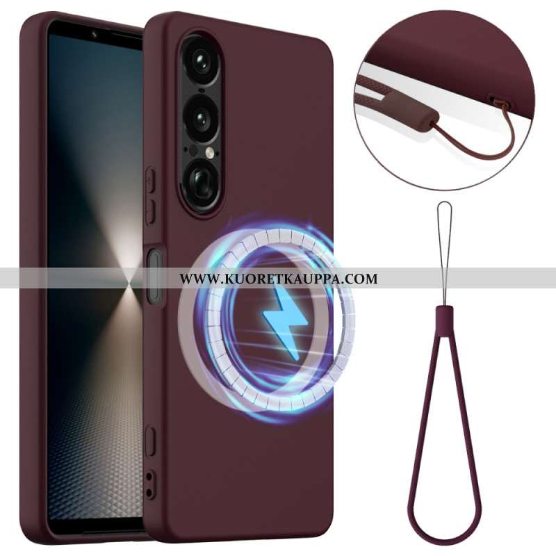 Kuori Sony Xperia 1 Vii Magsafe-yhteensopiva Silikoni Ja Nauha