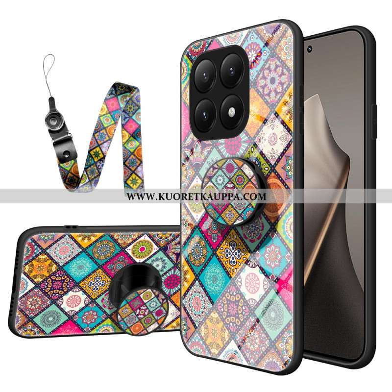 Kuori Xiaomi 15t Pidike Ja Hihna Tilkkutäkkikuviolla Suojakuori