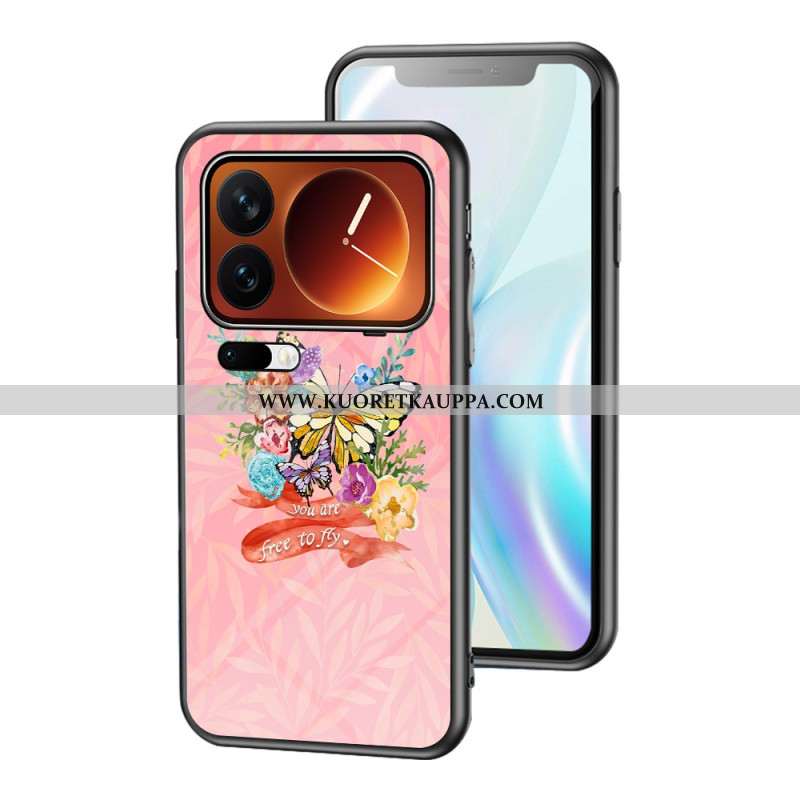 Kuori Xiaomi 17 Pro Max Karkaistusta Lasista Tehty Perhoskuvio Suojakuori