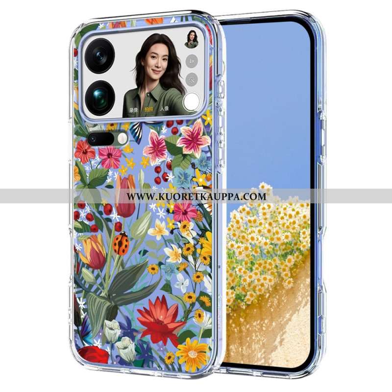Kuori Xiaomi 17 Pro Max Perhosia Ja Kukkia