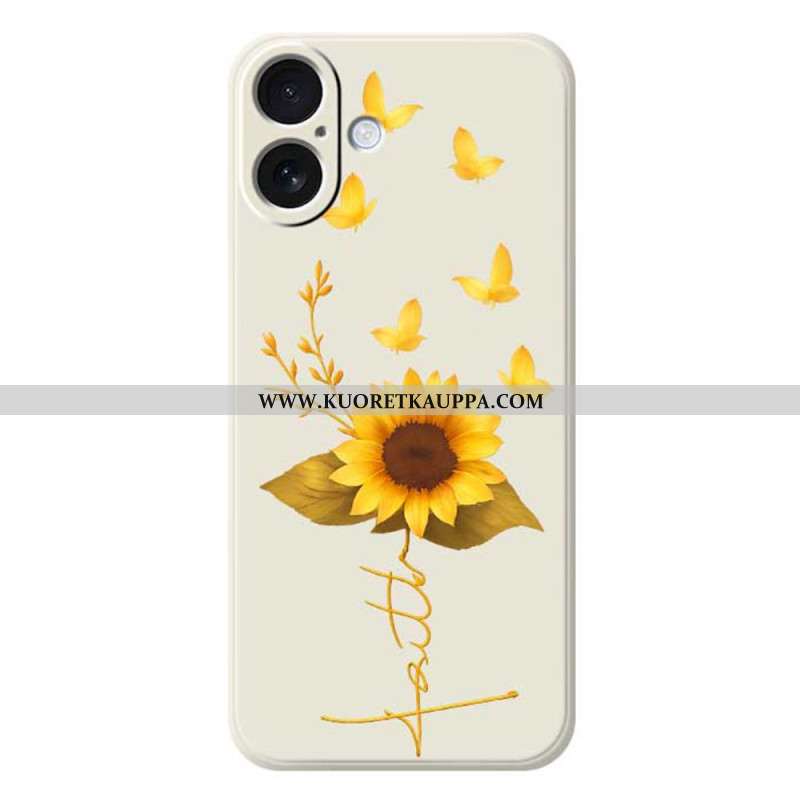 Kuori iPhone 17 Nestemäisestä Silikonista Valmistetut Auringonkukat Suojakuori