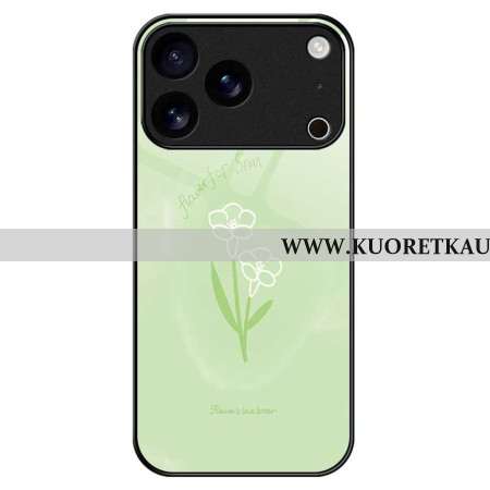 Kuori iPhone 17 Pro Max Karkaistusta Lasista Valmistetut Kukat