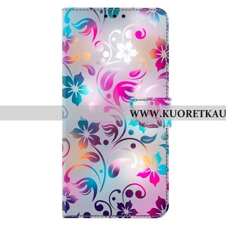 Nahkakotelo Samsung Galaxy A17 4g / 5g Käsintehdyt Kukat