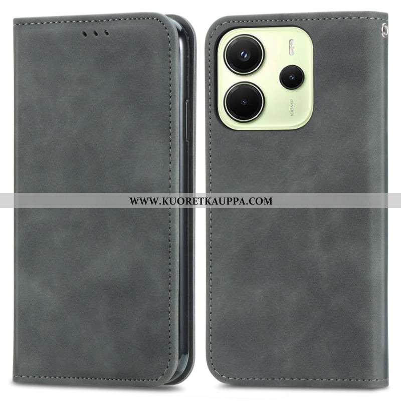 Nahkakotelo Xiaomi Redmi Note 14 4g Mokkanahkaefekti