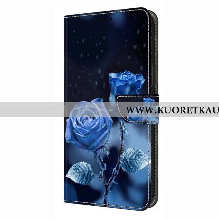 Nahkakotelo Xiaomi Redmi Note 14 4g Sinisiä Ruusuja