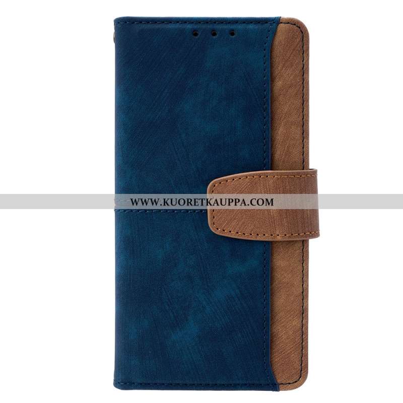 Nahkakotelo Xiaomi Redmi Note 14 Pro 4g Rfid-estävä Kaksivärinen Mokkanahkakuvio