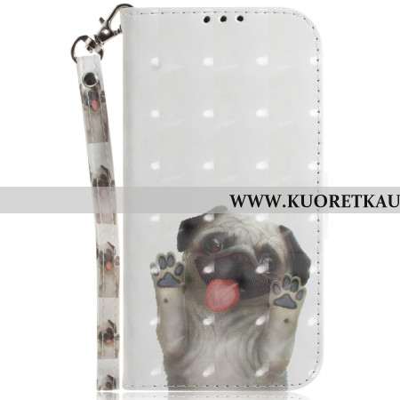 Nahkakotelo Xiaomi Redmi Note 15 Pro 5g Mopsi Hihnoilla