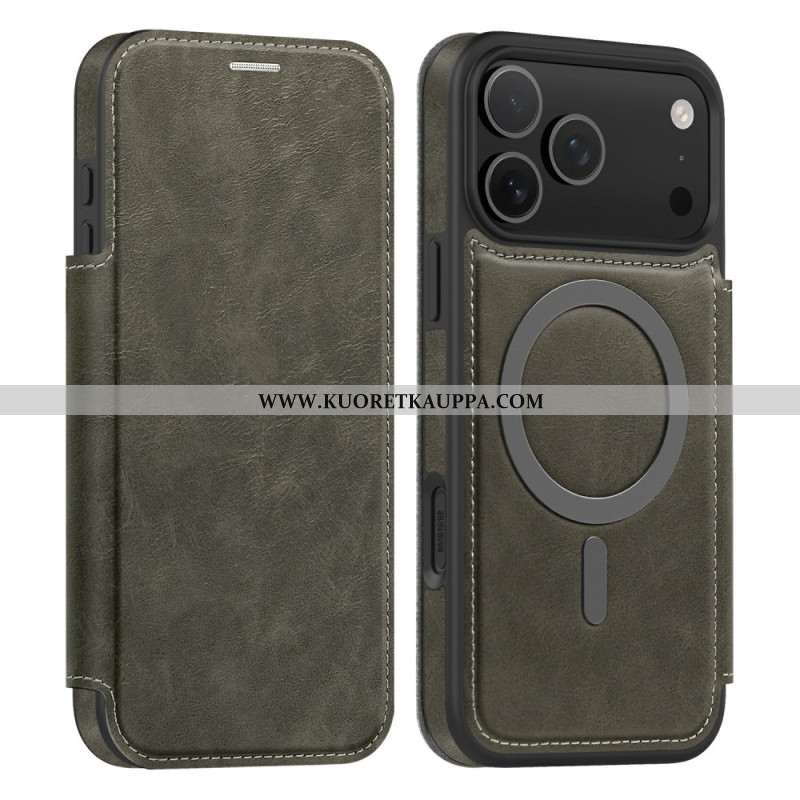 Nahkakotelo iPhone 17 Pro Magsafe-yhteensopiva Rfid-korttikotelo