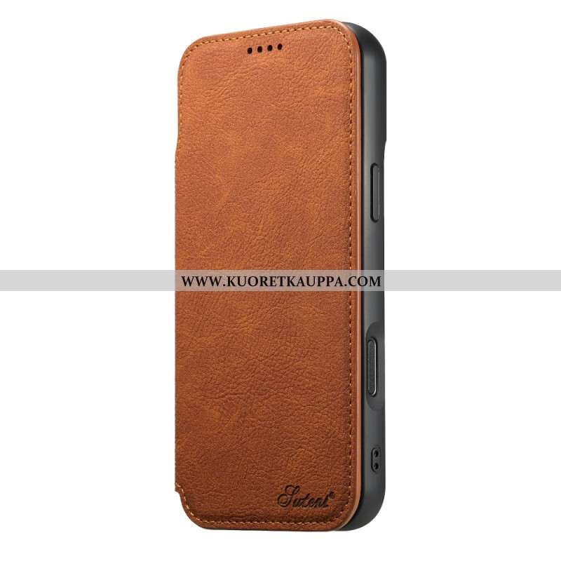 Nahkakotelo iPhone 17 Pro Magsafe-yhteensopiva Vintage-muotoilu