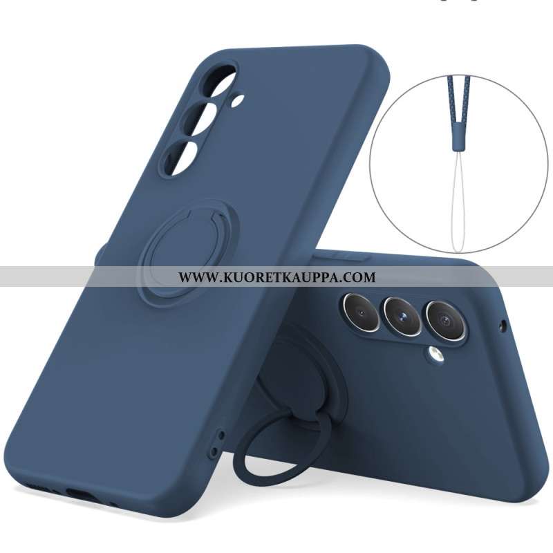 Puhelinkuoret Samsung Galaxy S25 Fe Silikoni Sormuspidikkeellä Ja Nauhalla